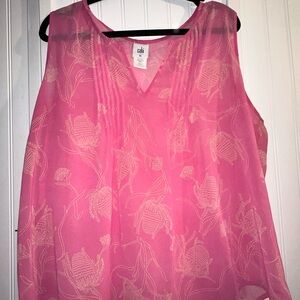 CAbi Pink Floral Women's Blouse